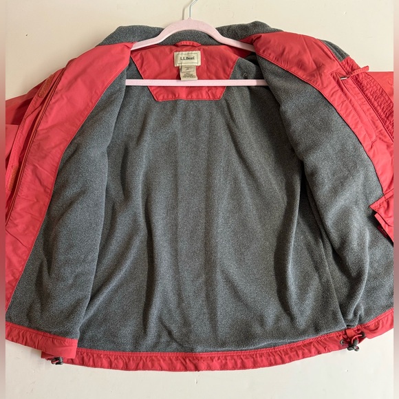Vtg. L.L.Bean-Preppy Classic Chore Coat with fleece lining in coral.Size M - Picture 7 of 10